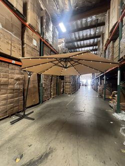 Brand New 10ft Cantilever Offset Outdoor Umbrella with LED Lights