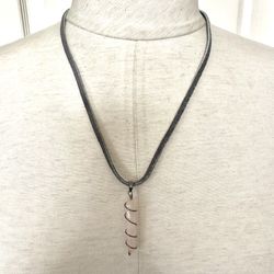 Rose Quartz Pendant Necklace On Cord 
