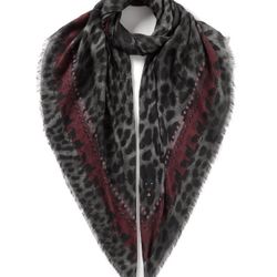 Animal Print Leopard Cashmere Scarf Black Animal Print Luxurious Scarf Wrap Around Bandana Cape Poncho Hijab Hip Scarf