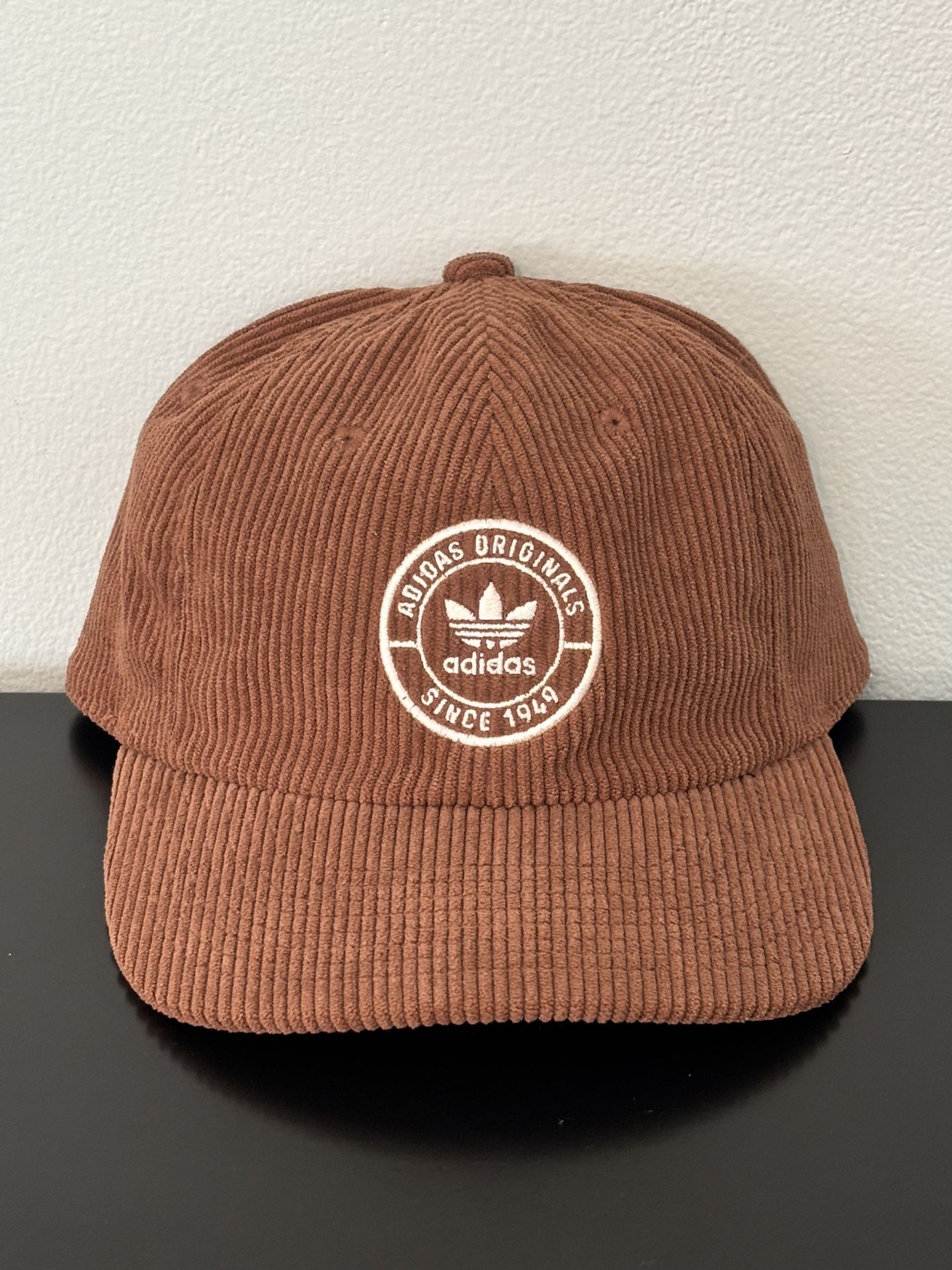 Adidas Corduroy Brown Trefoil Logo Hat NWT