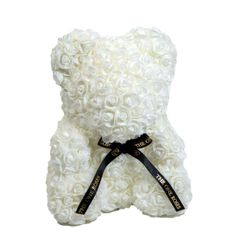 Sitting White Rose Bear 