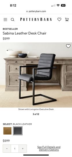 Pottery Barn Sabina Leather Desk Chair for Sale in Irvine CA OfferUp
