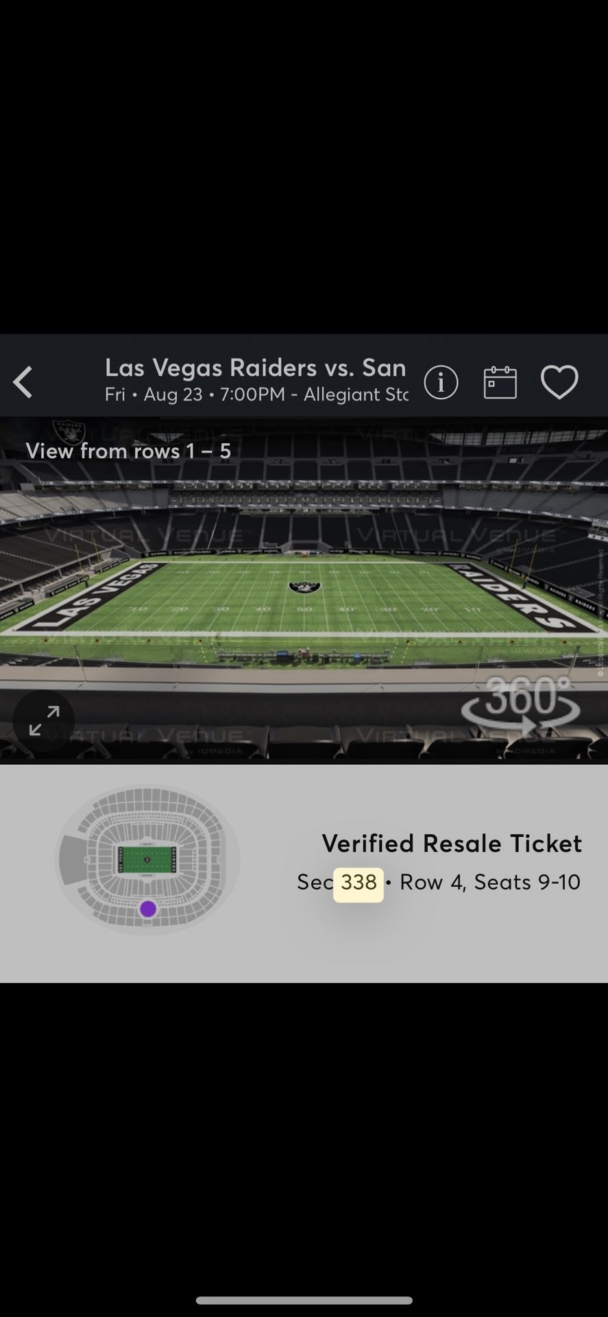 Raiders Vs 49ers Preseason Tickets