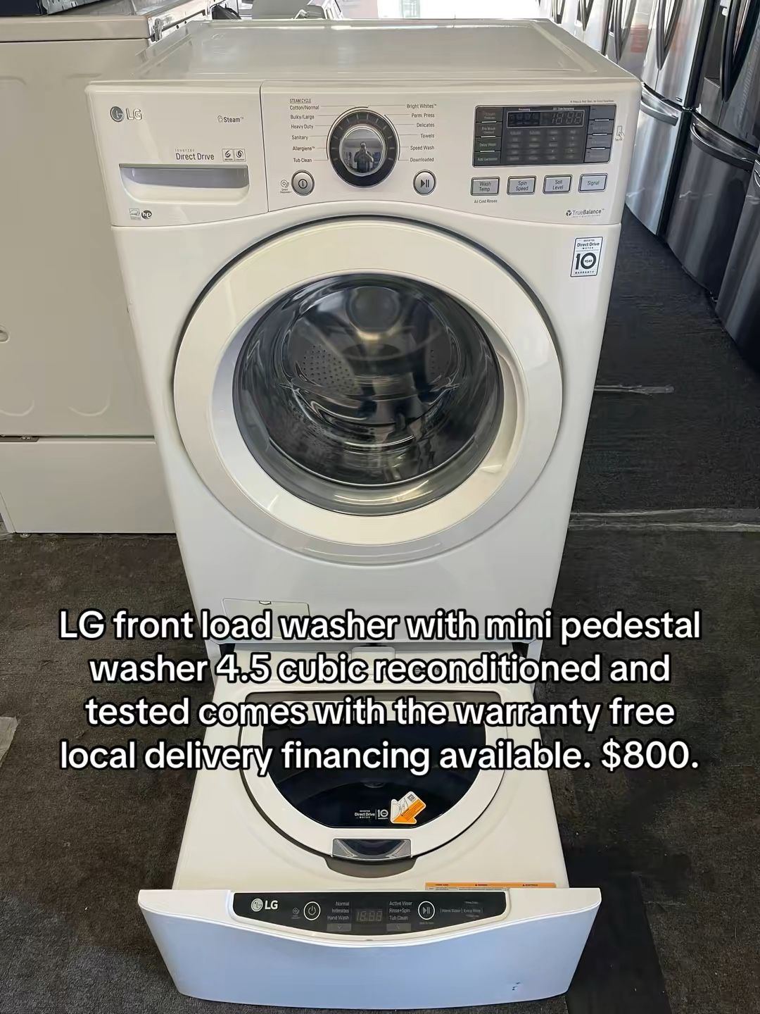LG washer with pedestal mini washer 4.5 cubic