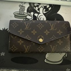 Ladies Louis Vuitton Monogram Portefeuille Sara M60531 Long Wallet Brown Snap Bu