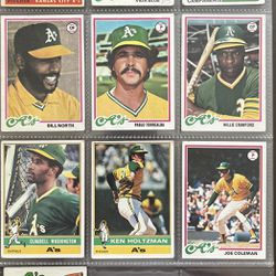1970’s  A’s Baseball Cards