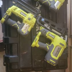 3 Cordless Nail Guns Ryobi 