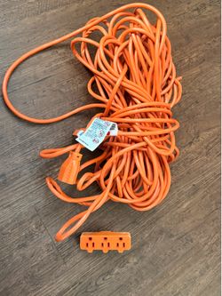 100 ft extension cord + 3 head outlet adapter