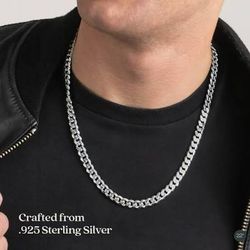 20”Sterling Silver Necklace Cuban Link