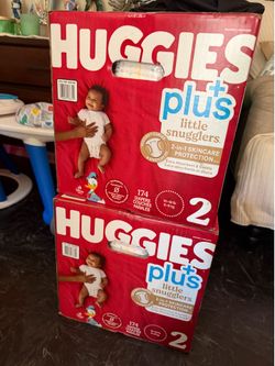 2 boxes of Huggies size 2 174 Count
