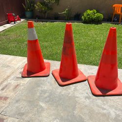 3 orange cones
