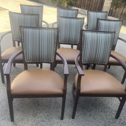 8 Beautiful Leather Chairs Set