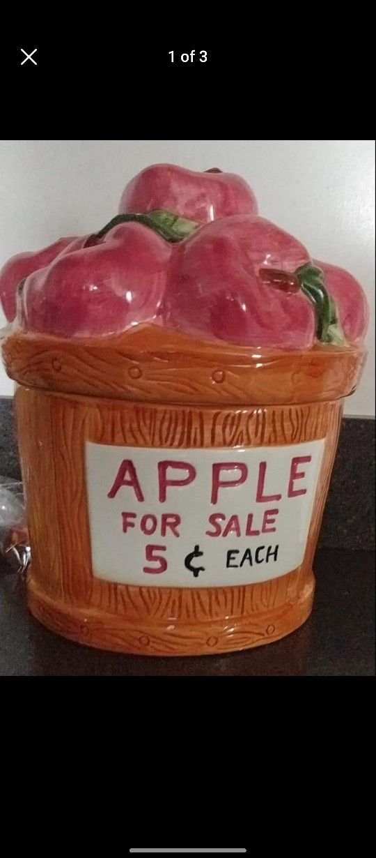 Decorative Ceramic Apple Canister