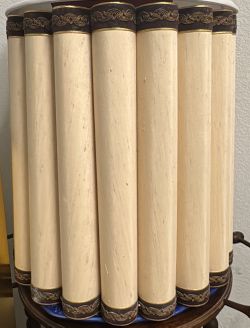 Vintage pleated lamp shade with decorative banding