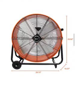 24 in. 2-Speed Heavy Duty Tilt Drum Fan 