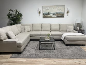 Large Cream Sectional Couch - Delivery Available