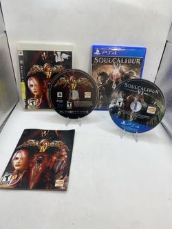 Soul Calibur 4 & 6 Sony PlayStation PS3 PS4 Complete CIB 2 game Bundle Lot