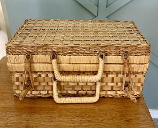 Vintage Wicker Storage Basket 