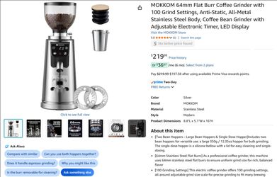 Flat Burr Coffee Grinder with 100 Grind Settings