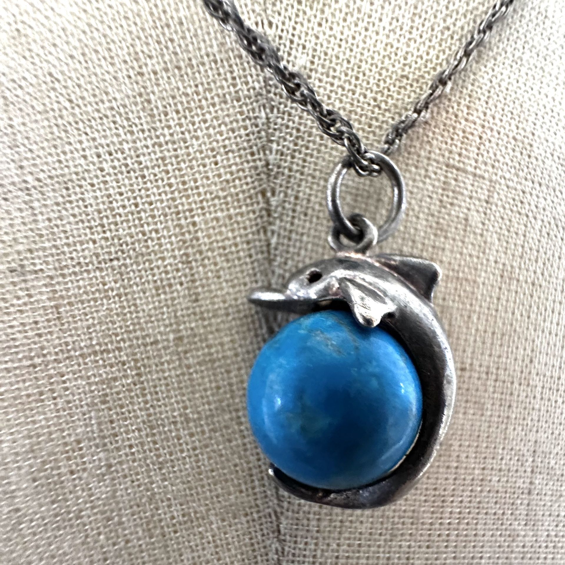 Sterling Silver Dolphin Pendant Necklace