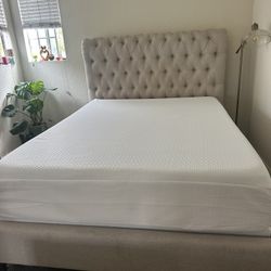 Tufted Wingback Upholstered Bed