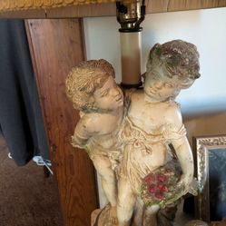 Vintage Greek Boy And Girl Table Lamp