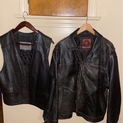 Mens Genuine Leather Coat  & Vest