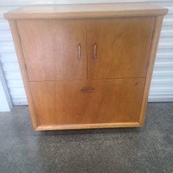 Vintage Mid Century Solid Wood Cabinet