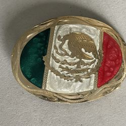 Mexican Flag Belt Buckle