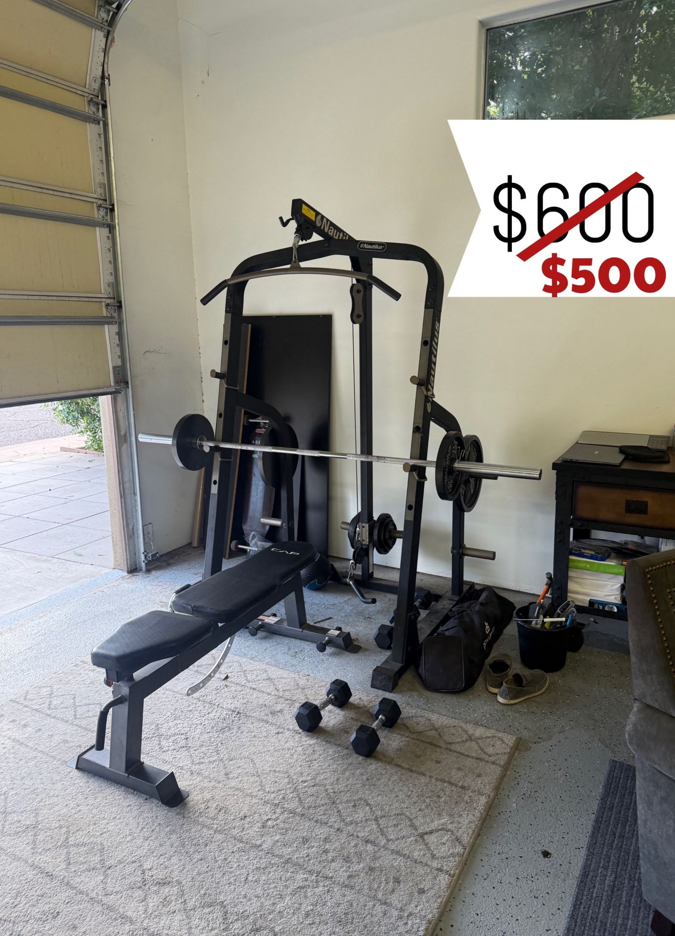 Nautilus Smith Weight Machine And Adjustable Bench + Weights