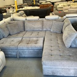Grey Pullout Sofa 