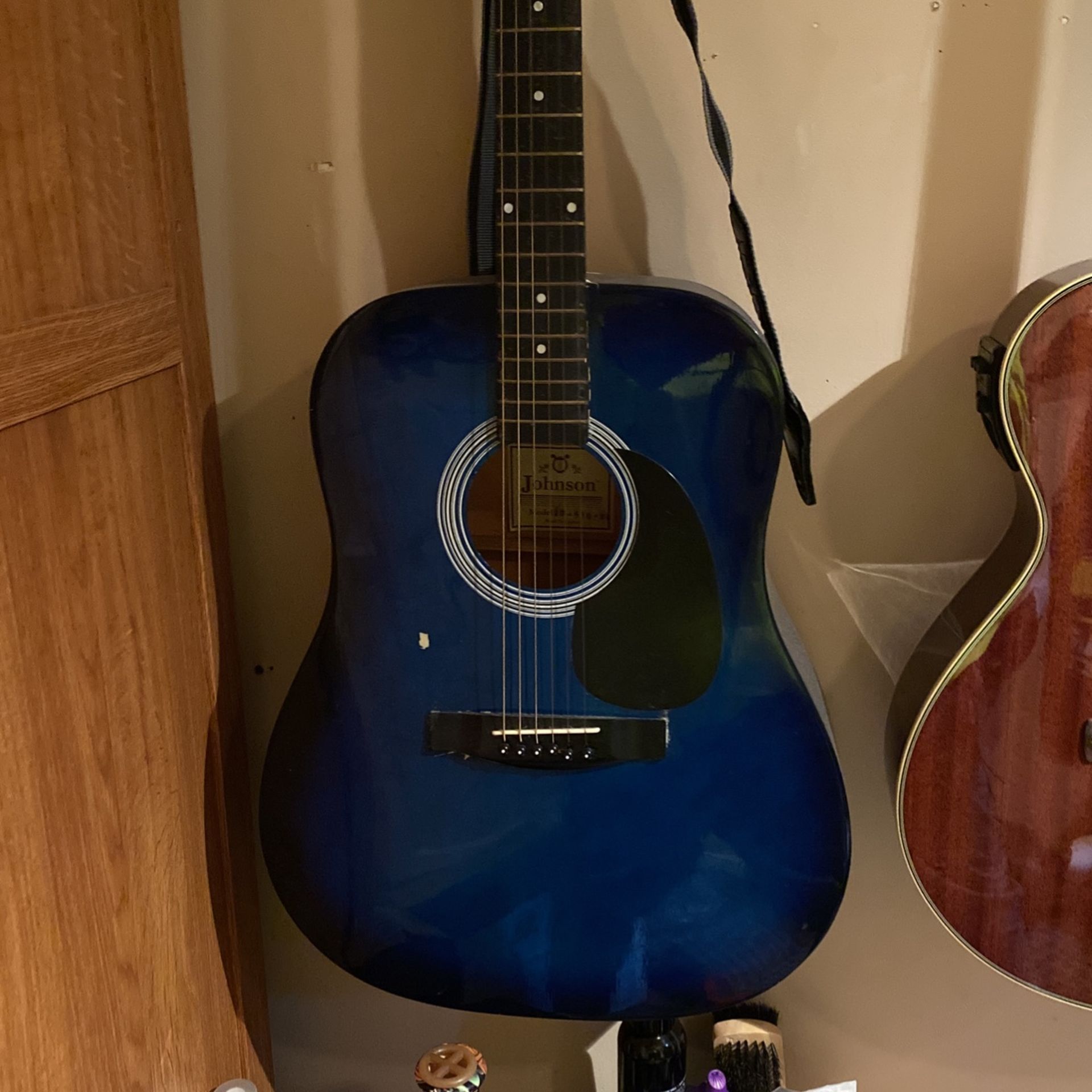 6strint blue Johnson Acoustic Guitar