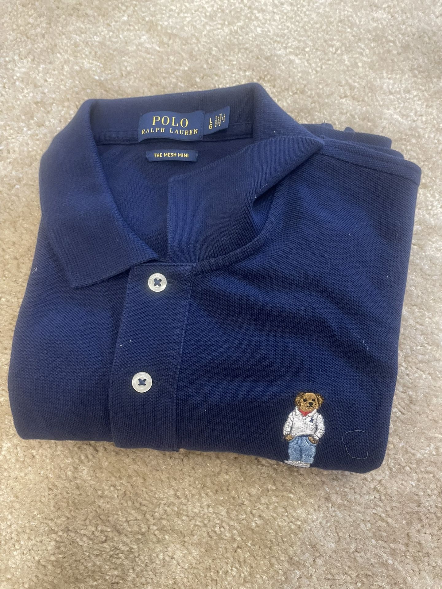 Navy Blue Polo Ralph Lauren Bear Button Up