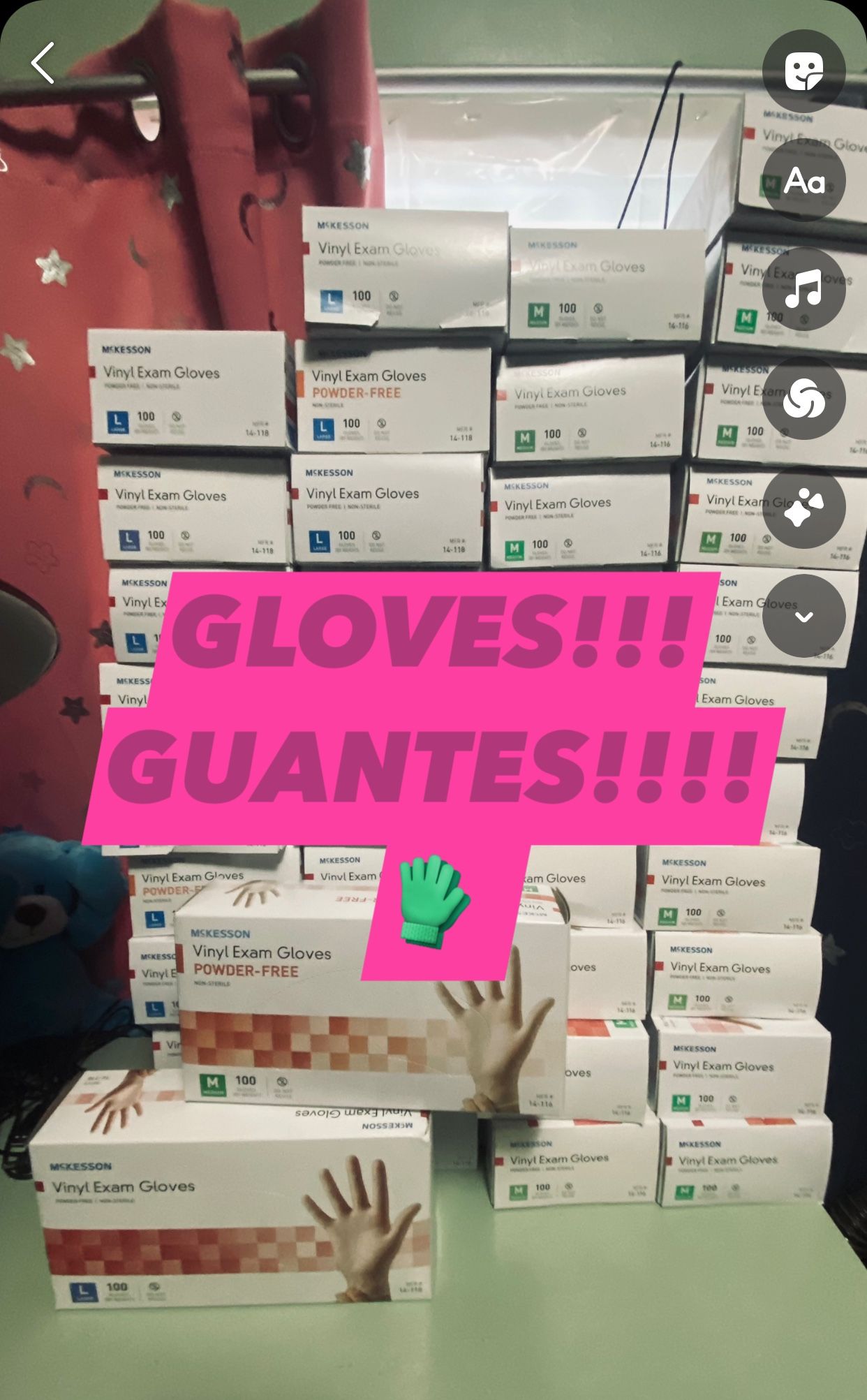 😍😍😍20 boxes for 100!!!👏—single boxes of each size- each box has 100 single gloves--medical grade powder free gloves. —Guantes grado médico—(each
