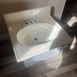 19in X 16 1/2in Blue/ Turquoise Crème Sink Top For bathroom 