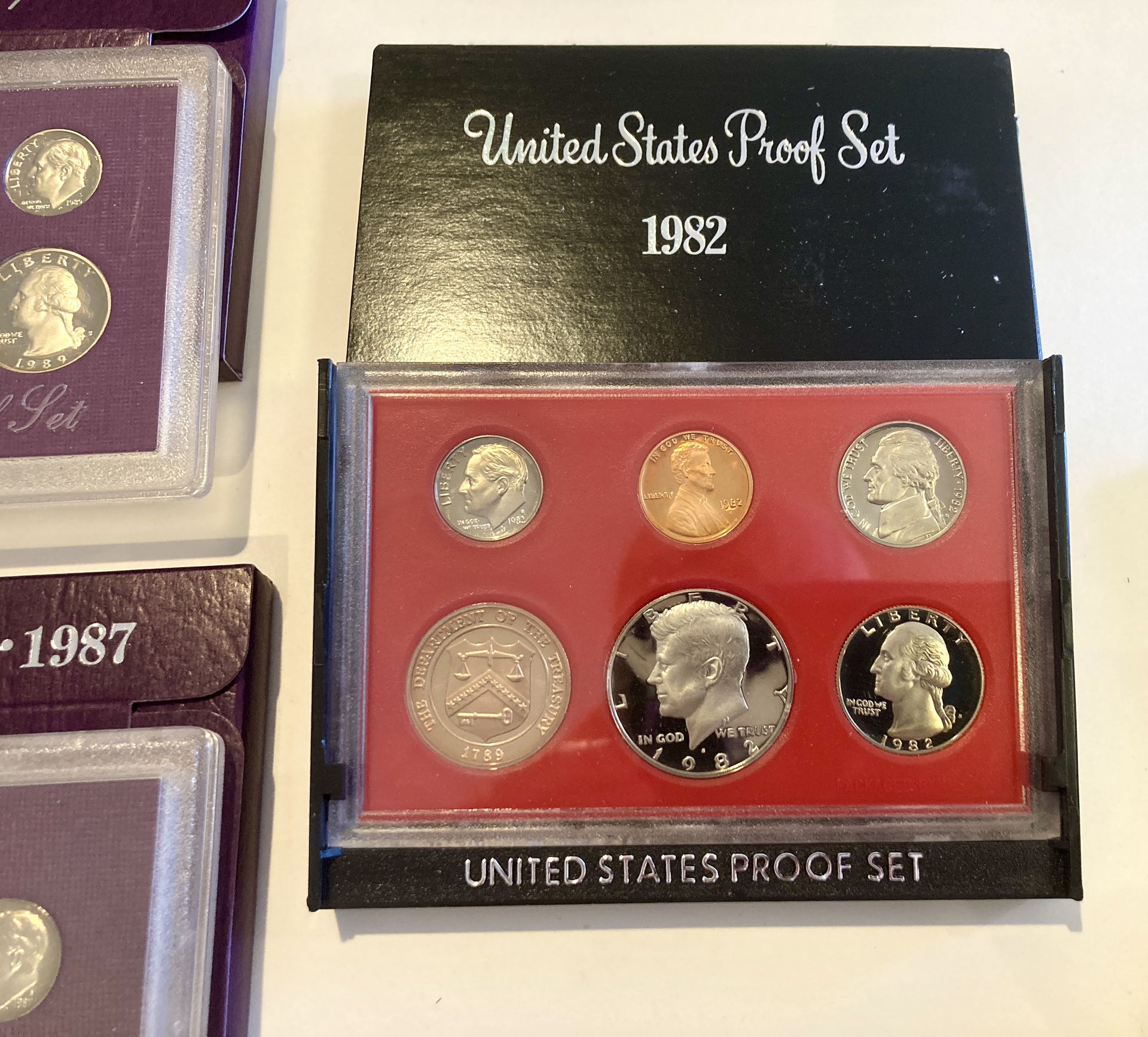 US Mint Proof Set Coins Collection Kennedy Half Dollar 1982 Or 1987 Or 1980’s 1990’s