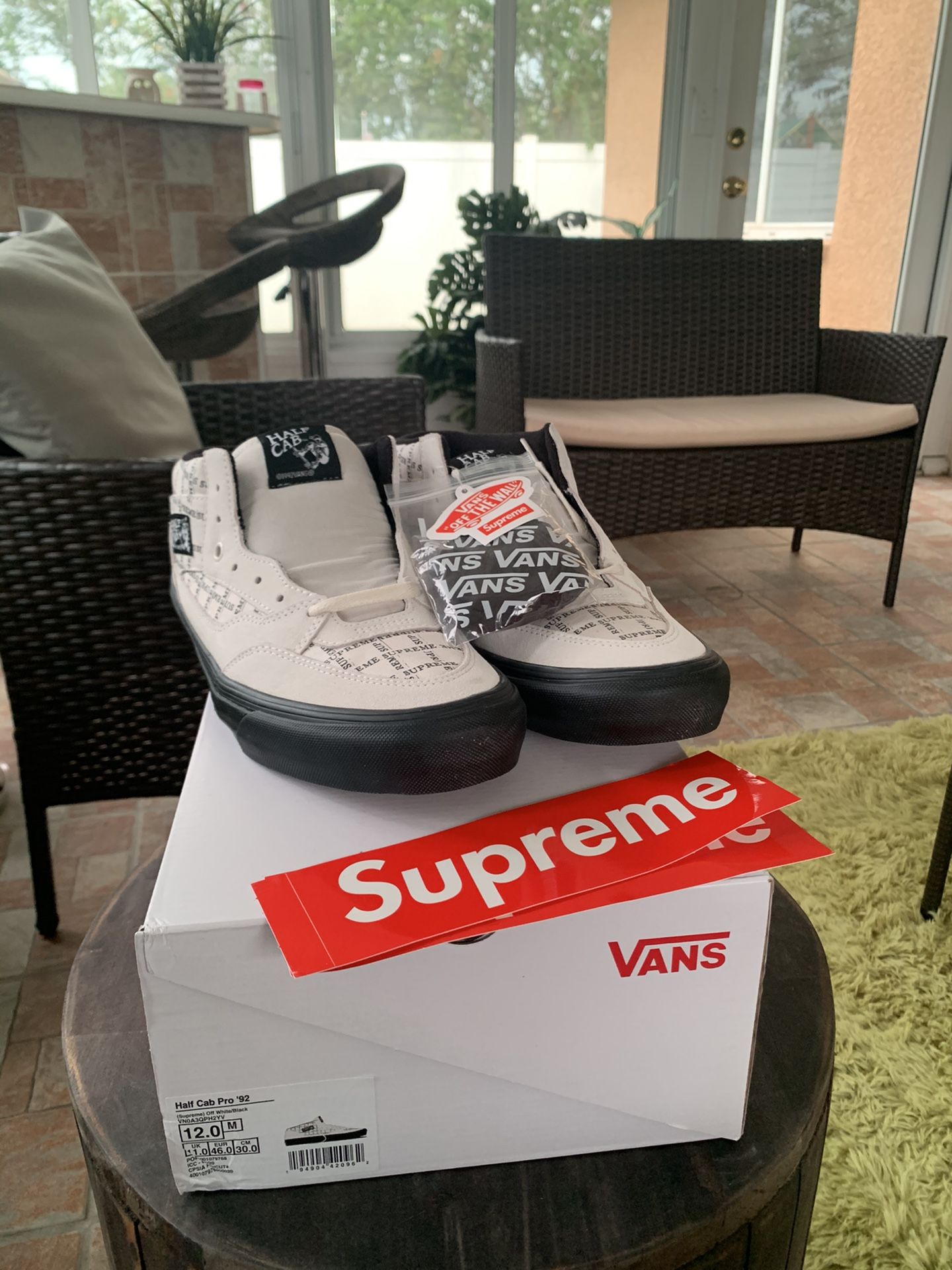 Supreme x Vans Half Cab Pro Grid white Size 12 Men