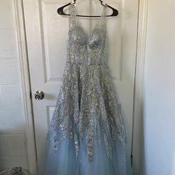 Blue Crystal Quincenera/Prom Dress