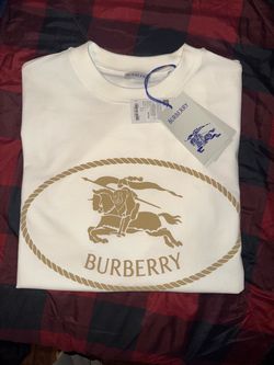 Burberry White Graphic Crewneck T-Shirt