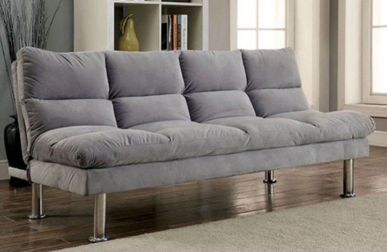 Brand New Grey Futon Sofa Sleeper 