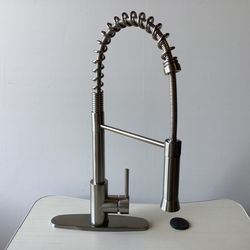 Pull Down Spring Faucet, Brushed Nickel