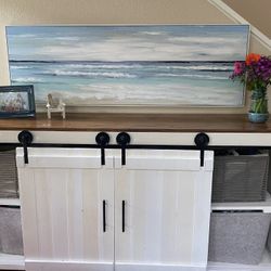 White Storage Cabinet With Barn Doors 