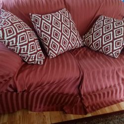 Used Sofa And Love Seat With Cushions 