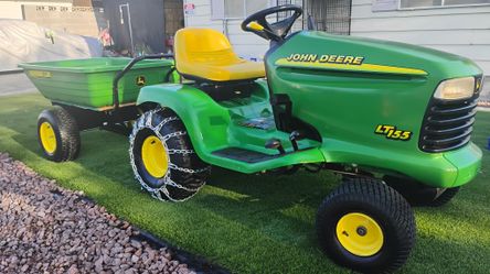John Deere LT 155 Tractor And Cart
