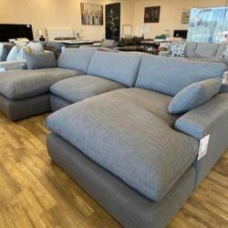 Smoke Large Comfy Moduler Sectional Sofa Couch 