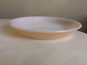 Fire King 7 glassware 7-inch pie pan...yellowish tan color