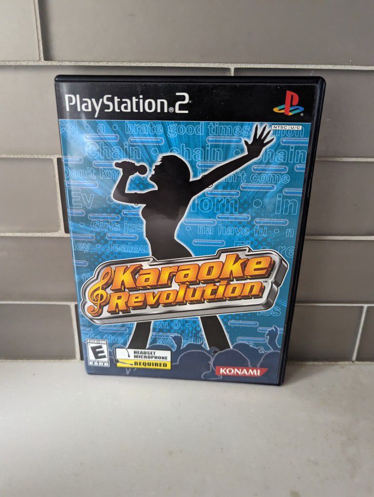 Konami Karaoke Revolution PS2 Video Game Sony Playstation Sing Disc Manual Case