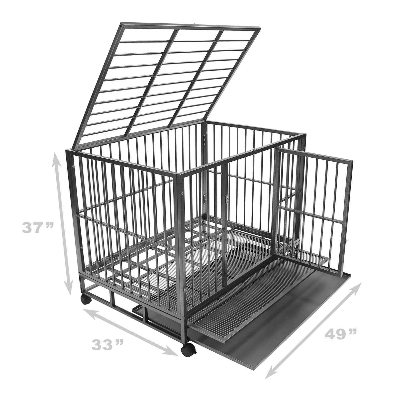 XL 49” x 33” x 37heavy duty pet crate and kennel for large breed dogs