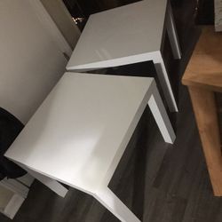 2 White End Tables Sold Together Or Separate
