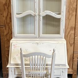 Used Ethan Allen Secretary Desk French Country Hand Painted